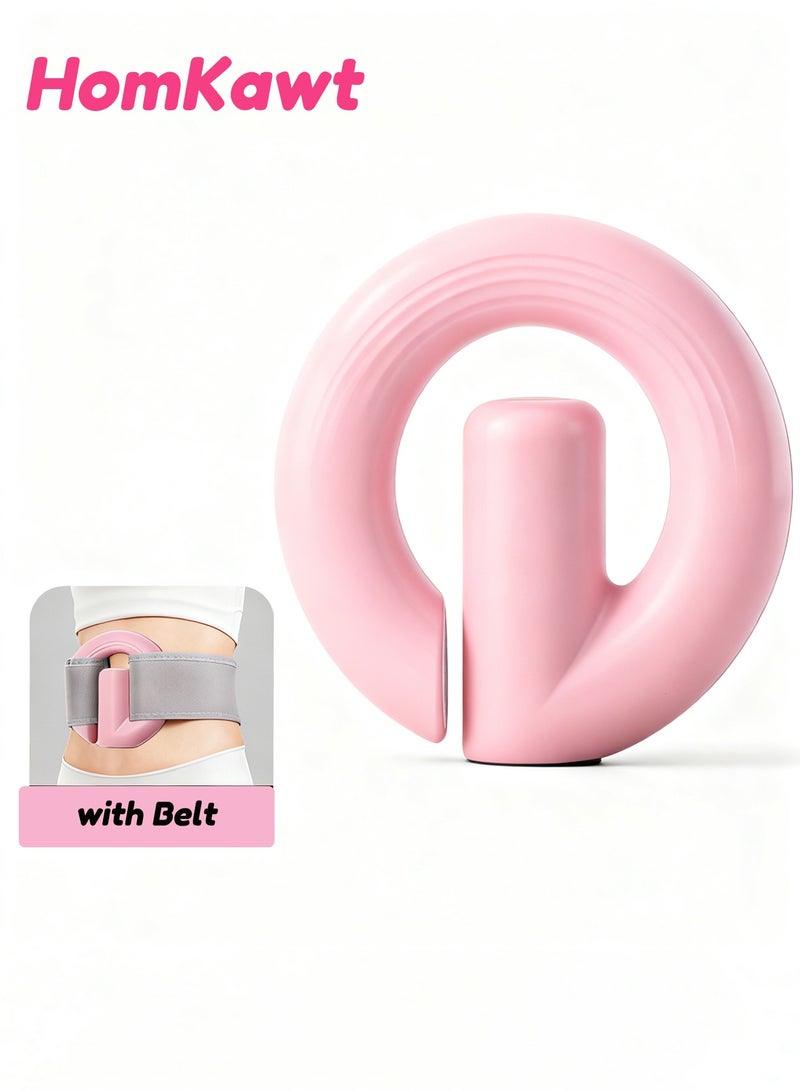 HomKawt G-Shaped Pink Portable Massage Gun with Belt -3-Speed Hands-Free Percussion Massager Ring for Full Body Muscle Relief - Image 1