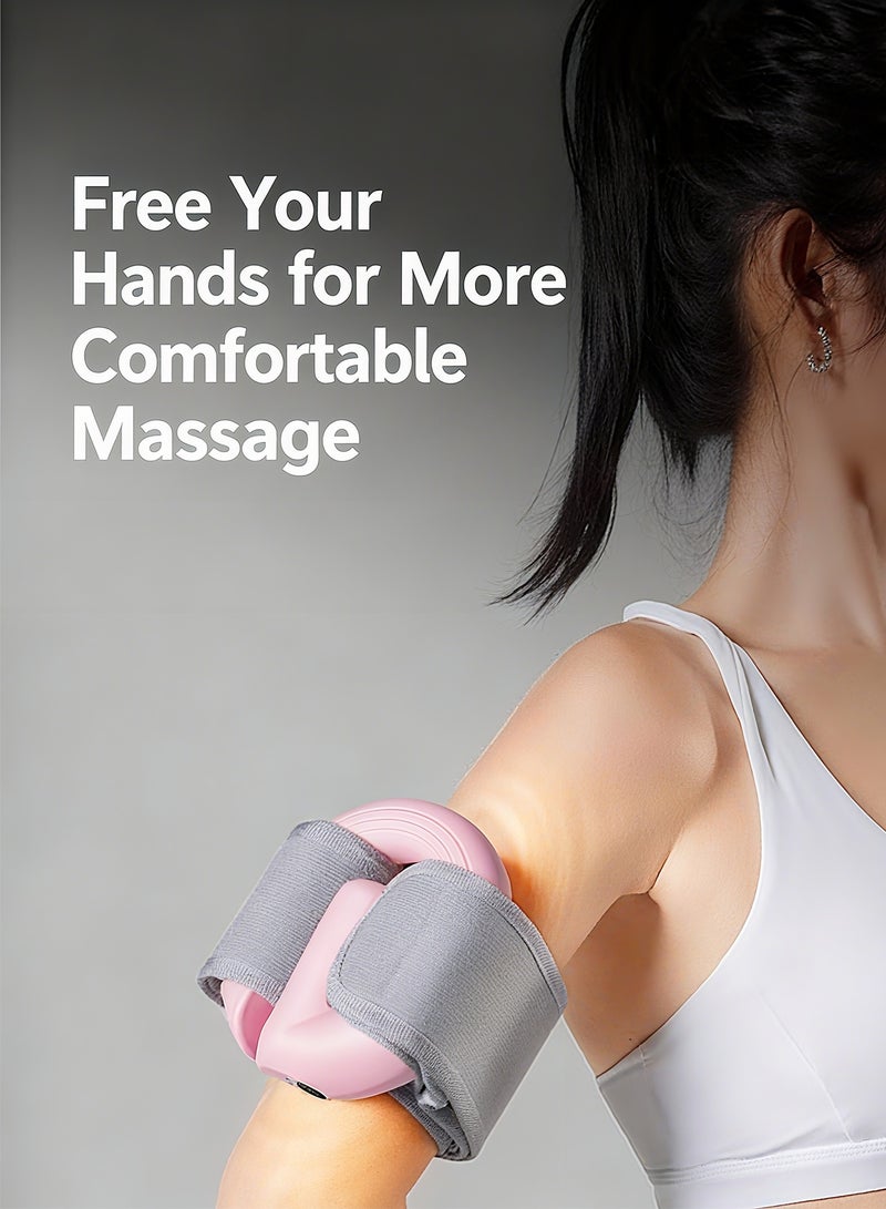 HomKawt G-Shaped Pink Portable Massage Gun with Belt -3-Speed Hands-Free Percussion Massager Ring for Full Body Muscle Relief - Image 5