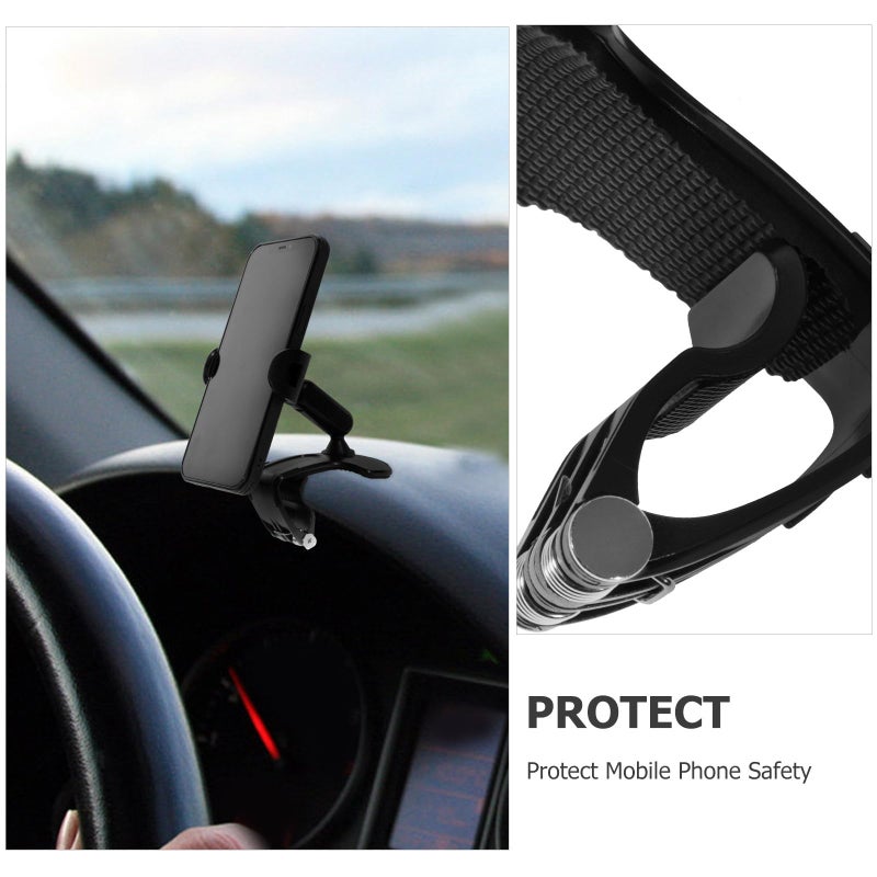 Universal Car Phone Mount Adjustable Dashboard Holder 360 Degree Rotation Firm Grip Black - Image 4