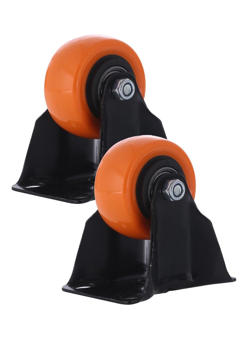 BMB tools 2-Piece 50mm Orange PVC Medium Duty Ball Bearing Caster - Rigid - Plate - Image 1