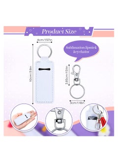 Excefore Lipstick Keychain, 20 Pieces Sublimation Blank Lipstick Holder, Portable Lipstick Tubes Holder Pocket Keychain Bag Accessories Clip on Sleeve for Heat Press Transfer DIY Gifts  - Image 5