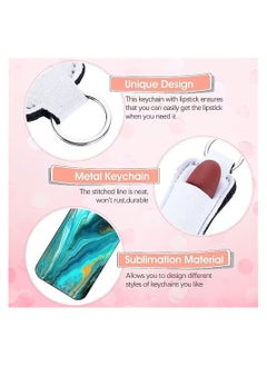 Excefore Lipstick Keychain, 20 Pieces Sublimation Blank Lipstick Holder, Portable Lipstick Tubes Holder Pocket Keychain Bag Accessories Clip on Sleeve for Heat Press Transfer DIY Gifts  - Image 2
