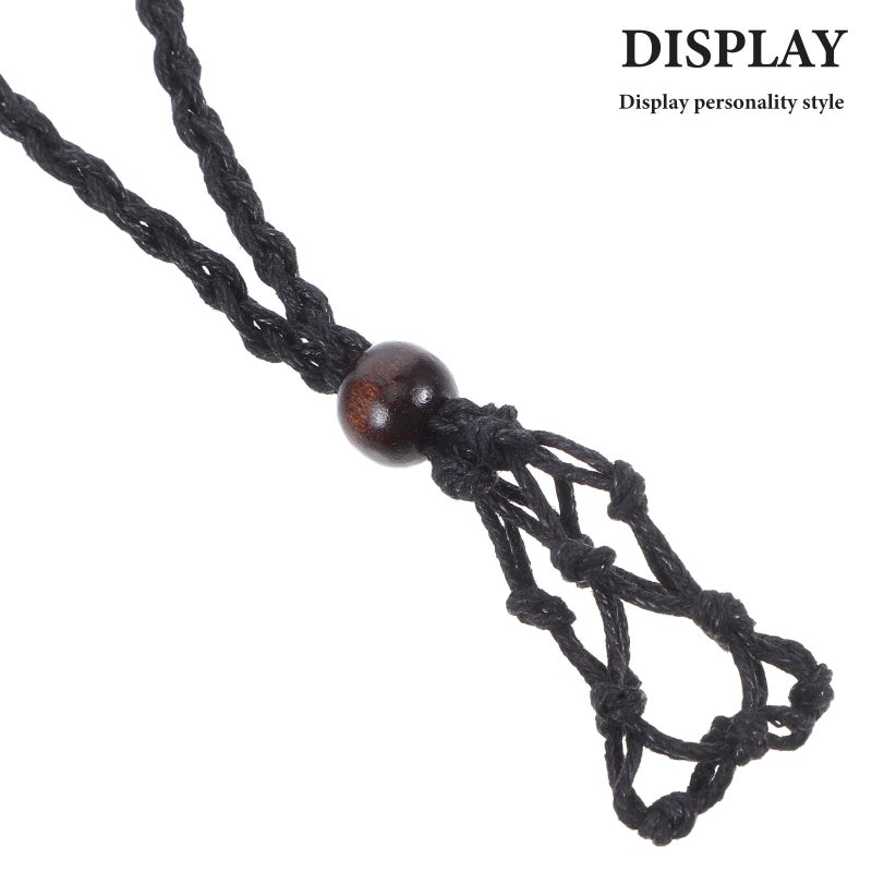 6 pcs Crystal Cage Necklace Holder Adjustable Rope Necklace Cord Empty Stone Holder Handwoven Crystal Cage For Diy Pendant - Bead Color Random - Image 2