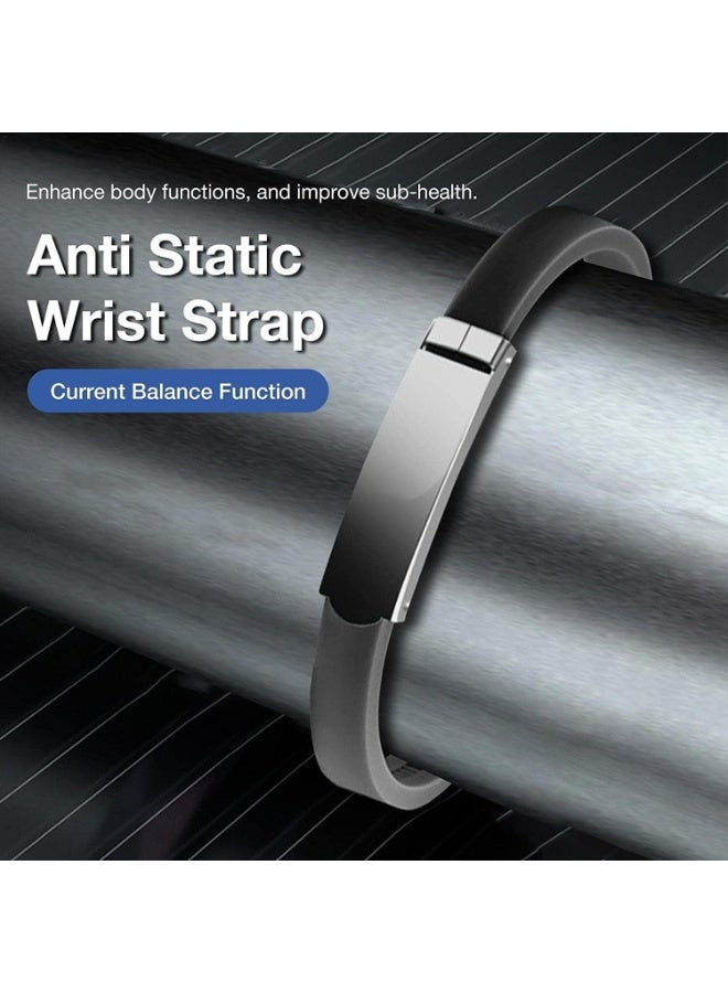 Bukela Anti Static Wristband Adjustable Antistatic Static Silicone Wristband Cordless AntiStatic Bracelet Not Easy Fall Off Automatic Electrostatic Removal Bracelet for Men Women - Image 3