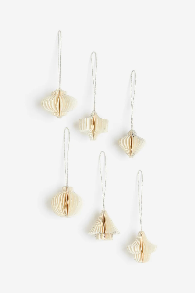 H&M 6-pack honeycomb Christmas decorations