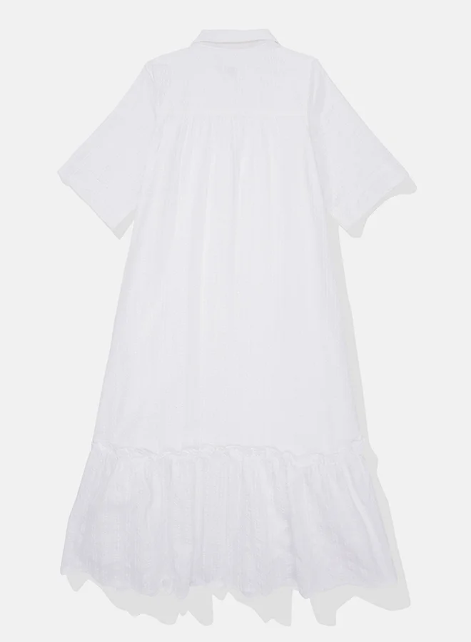 American Eagle Ruffle Detail Shirt Dress