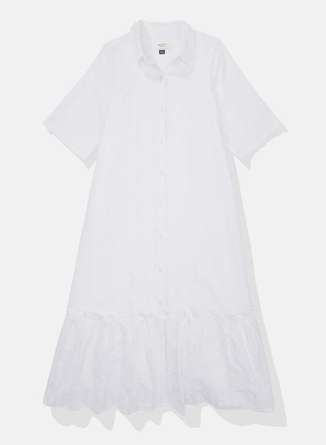 American Eagle Ruffle Detail Shirt Dress