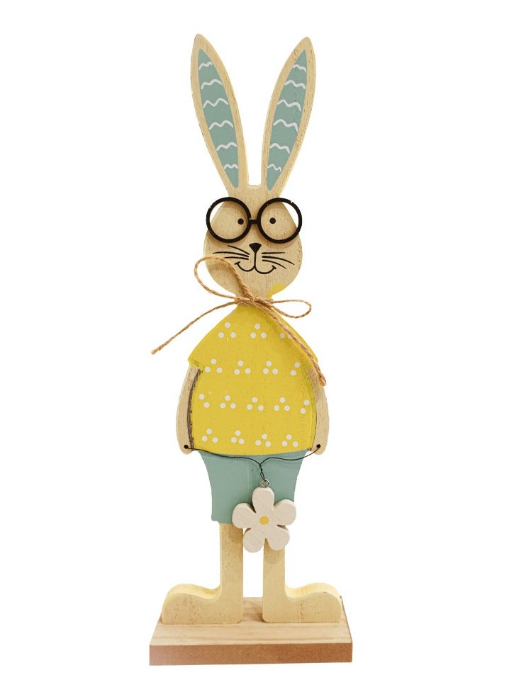Generic - Hand Craved Rabbit Wooden Sculpture for your Home Decoration Size: 12cm*12cm*37cm. - Image 1