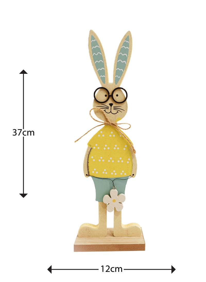 Generic - Hand Craved Rabbit Wooden Sculpture for your Home Decoration Size: 12cm*12cm*37cm. - Image 1