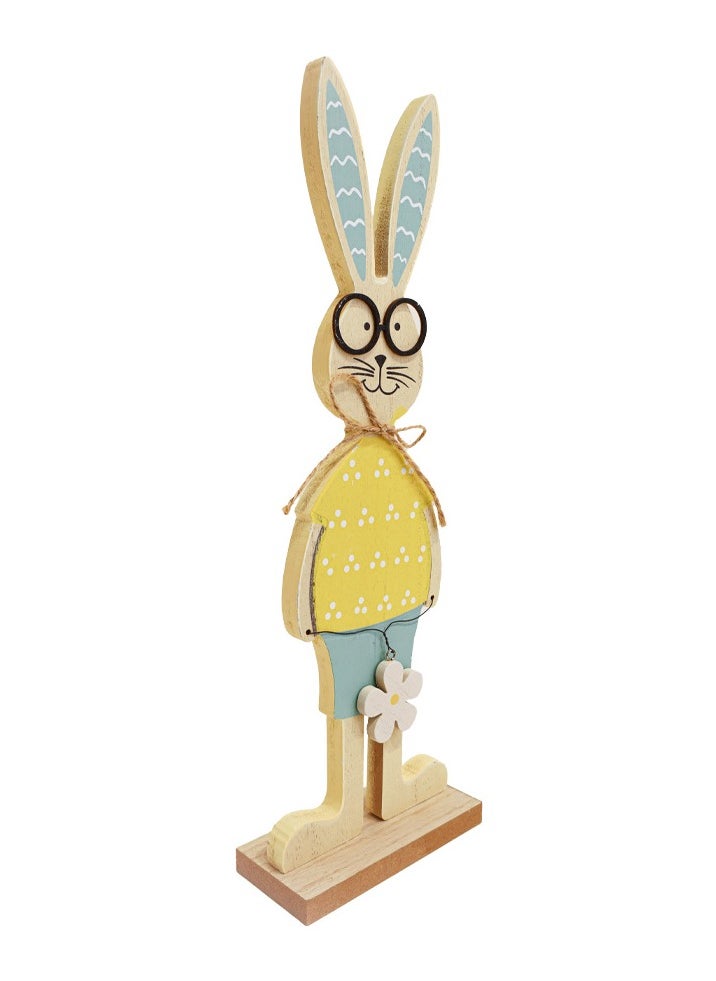 Generic - Hand Craved Rabbit Wooden Sculpture for your Home Decoration Size: 12cm*12cm*37cm. - Image 1