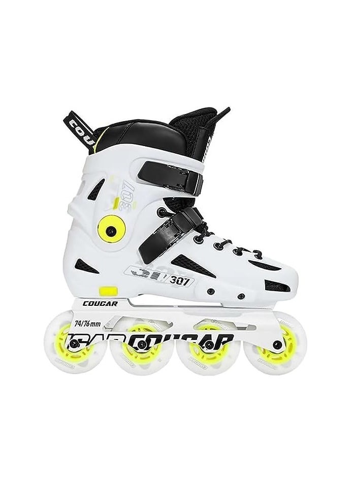 Cougar COUGAR Roller Skate Shoe Cougar Model 307 For Adult Adjustable Roller Skates with 4 Illuminating Pu Wheels, Outdoors and Indoors Roller Blades for Boys Girls Beginners Color : White Size : 44  - Image 2