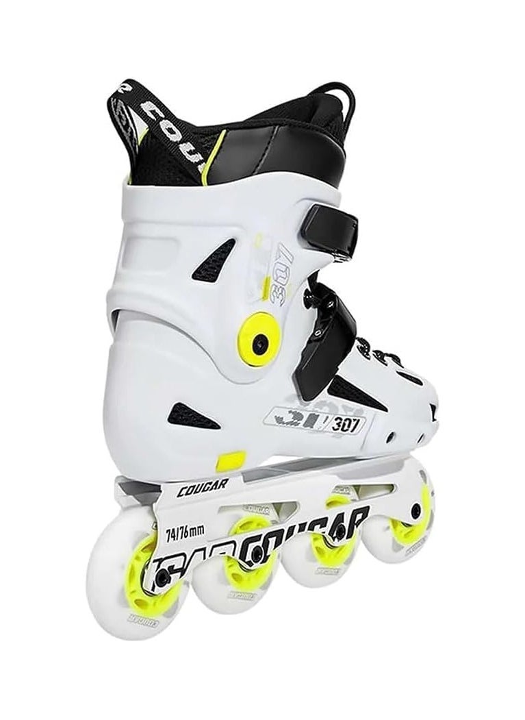 Cougar COUGAR Roller Skate Shoe Cougar Model 307 For Adult Adjustable Roller Skates with 4 Illuminating Pu Wheels, Outdoors and Indoors Roller Blades for Boys Girls Beginners Color : White Size : 44  - Image 3