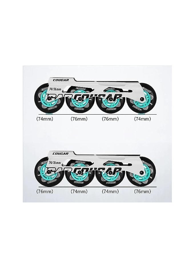 Cougar COUGAR Roller Skate Shoe Cougar Model 307 For Adult Adjustable Roller Skates with 4 Illuminating Pu Wheels, Outdoors and Indoors Roller Blades for Boys Girls Beginners Color : White Size : 44  - Image 4