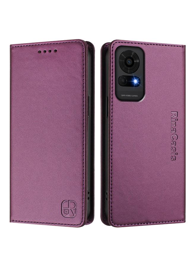 erorex Case For TCL 50 LE RC01 Dual-Folded Magnetic Suction RFID Leather Phone Case  - Image 2