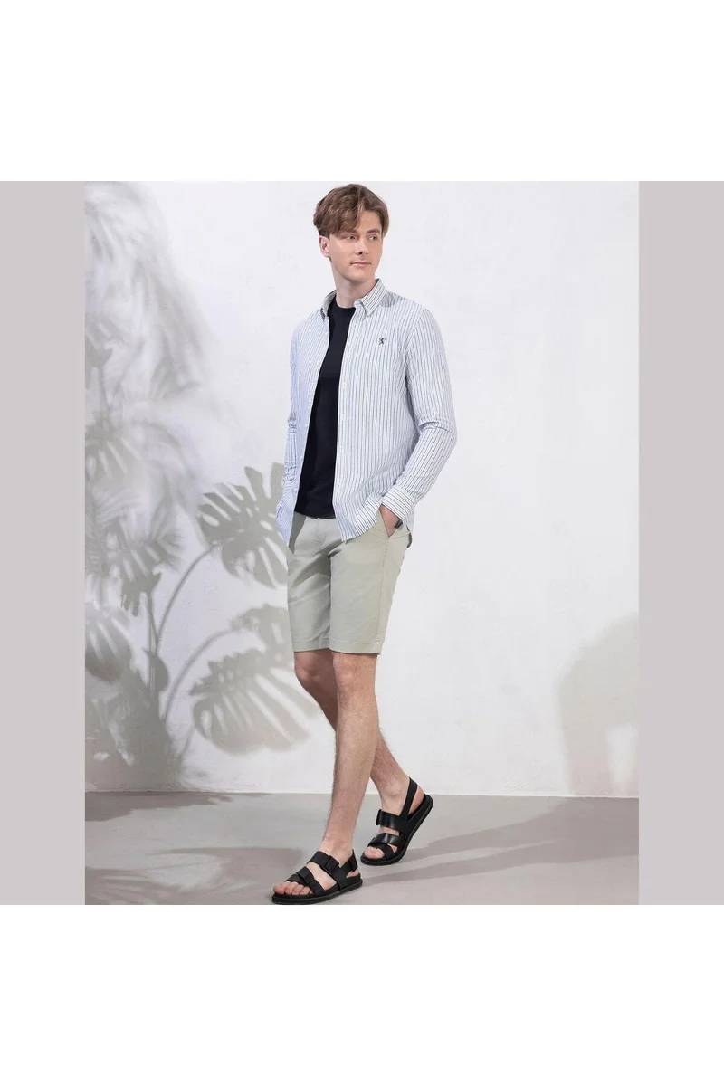 جيوردانو قميص أكسفورد رجالي بخطوط بيضاء