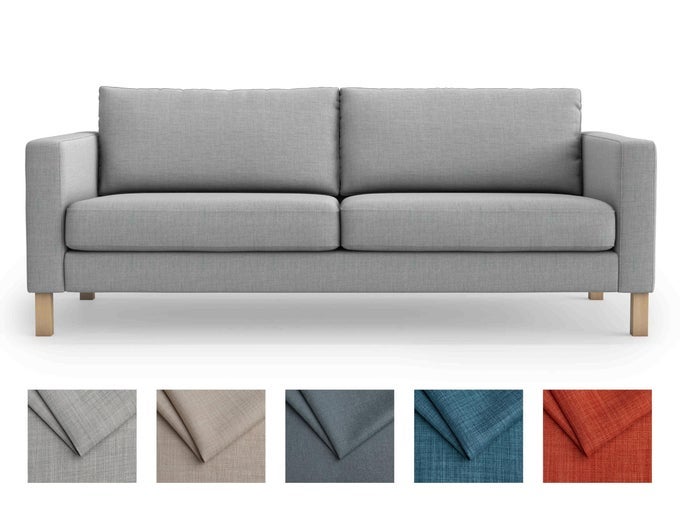 SNUG FIT KARLSTAD 3 SEAT NOT 2 SEAT SOFA COVER SLIPCOVER FOR THE IKEA KARLSTAD THREE SEAT SLIPCOVER REPLACEMENTLIGHT GREY LENGTH80