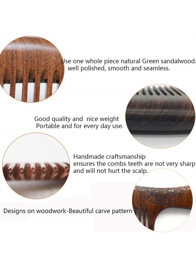 Sitronugras Wooden Comb Natural Handmade Comb, Fine Tooth Sandalwood Comb for Wavy hair,Thick hair, Thin hair, Straight hair, No Static No Snag Reduce Tangle Combs for Men Women Kids,Wooden Hair Comb - Image 2