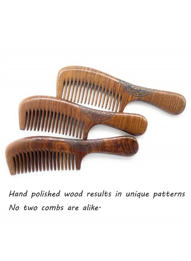 Sitronugras Wooden Comb Natural Handmade Comb, Fine Tooth Sandalwood Comb for Wavy hair,Thick hair, Thin hair, Straight hair, No Static No Snag Reduce Tangle Combs for Men Women Kids,Wooden Hair Comb - Image 4