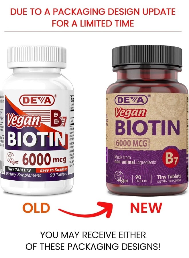 Deva Vegan Biotin Supplement 6000 MCG for Adults - Image 2