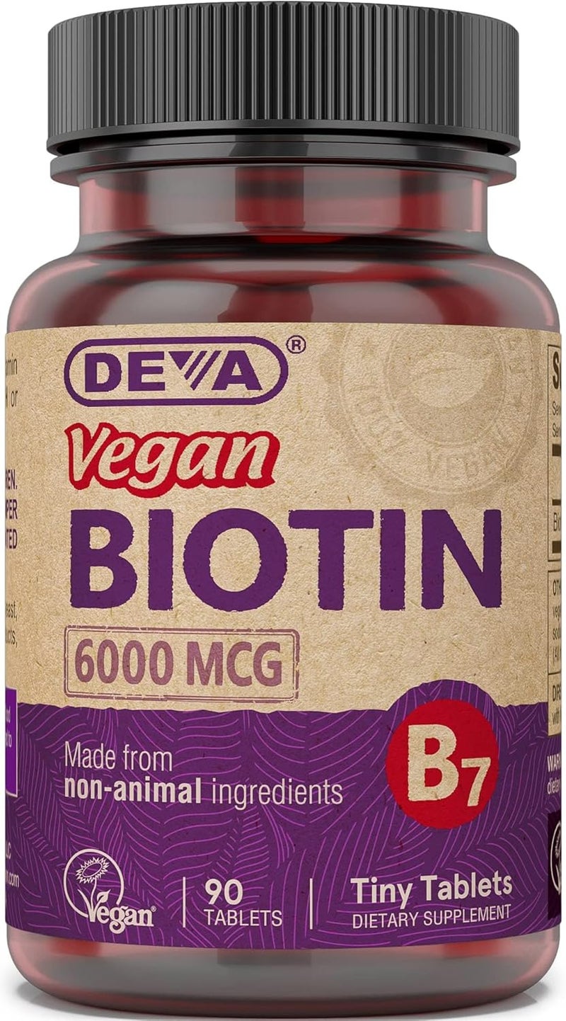 Deva Vegan Biotin Supplement 6000 MCG for Adults - Image 1