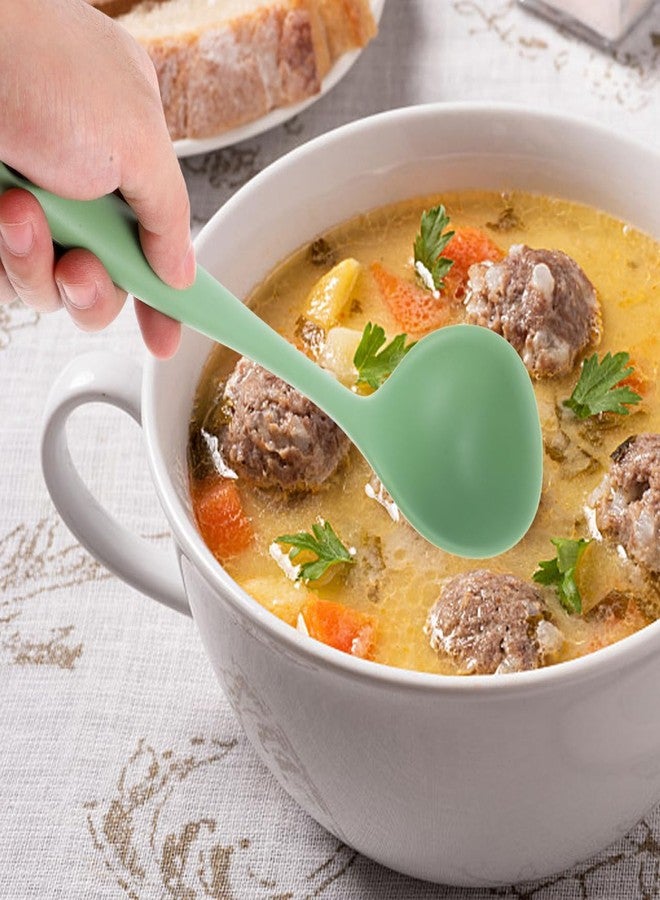 هيليلي ملعقة شوربة سيليكون من هيللي - مغرفة تقديم كبيرة للمطبخ المنزلي، لون أخضر أفوكادو، مقاومة للحرارة، 7.87 × 2.75 × 1.18 بوصة - Image 4