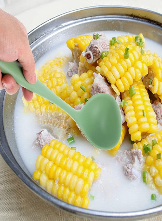 هيليلي ملعقة شوربة سيليكون من هيللي - مغرفة تقديم كبيرة للمطبخ المنزلي، لون أخضر أفوكادو، مقاومة للحرارة، 7.87 × 2.75 × 1.18 بوصة - Image 5