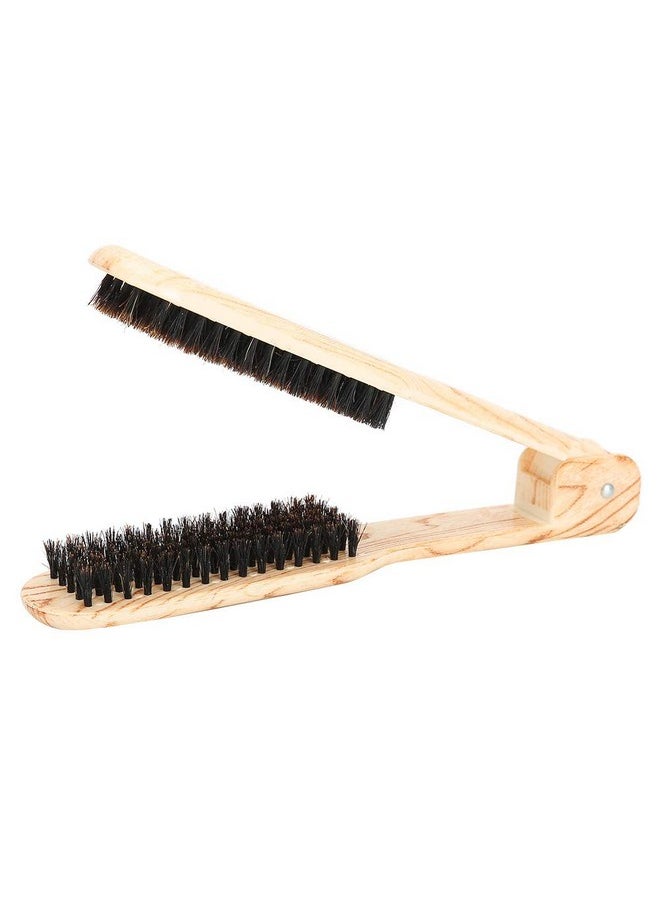 Mavis Laven - Hair Comb Hair Straightening Comb Styling Tools Boar Bristle Double Sided Brush Comb Clamp Professional V Shaped Hair Straightening Comb Clamp Styling Comb Hairdressing Tool - Image 1