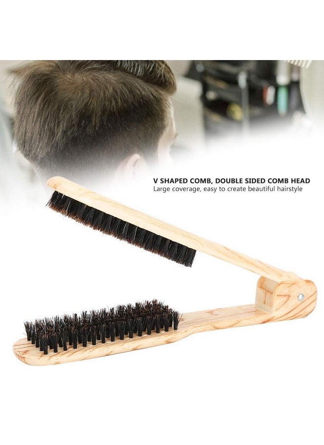 Mavis Laven - Hair Comb Hair Straightening Comb Styling Tools Boar Bristle Double Sided Brush Comb Clamp Professional V Shaped Hair Straightening Comb Clamp Styling Comb Hairdressing Tool - Image 1