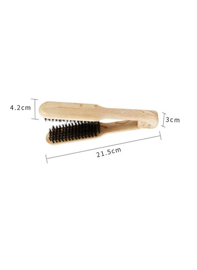 Mavis Laven - Hair Comb Hair Straightening Comb Styling Tools Boar Bristle Double Sided Brush Comb Clamp Professional V Shaped Hair Straightening Comb Clamp Styling Comb Hairdressing Tool - Image 1