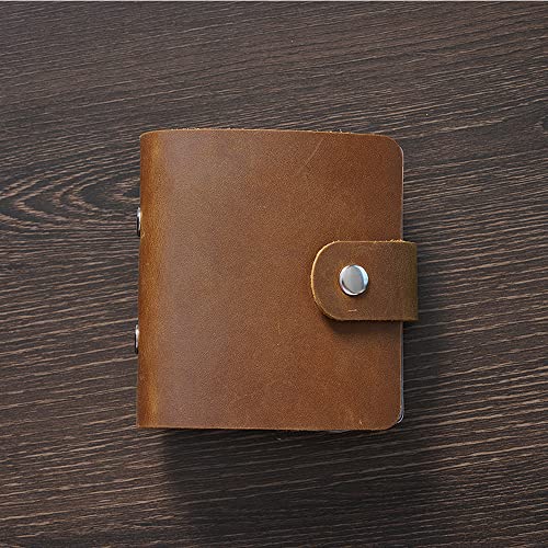 AxeWoodz A9 Genuine Leather Journal, Brown Handmade Leather Pocket Size Binder Planner, Mini Vintage Leather Planner, 120 Sheets Pages, Loose Leaf 3-Ring with Snap Button Closure (Brown) - Image 5