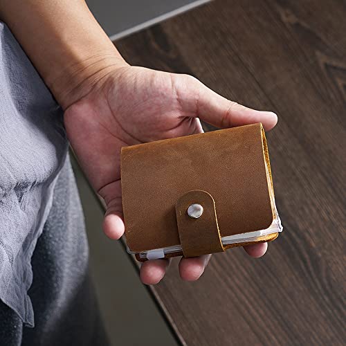 AxeWoodz A9 Genuine Leather Journal, Brown Handmade Leather Pocket Size Binder Planner, Mini Vintage Leather Planner, 120 Sheets Pages, Loose Leaf 3-Ring with Snap Button Closure (Brown) - Image 4