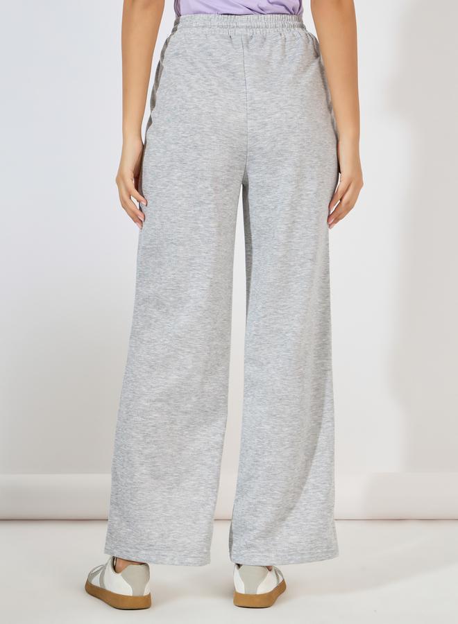 Styli Solid Wide Leg Joggers with Drawstring Closure  - Image 4