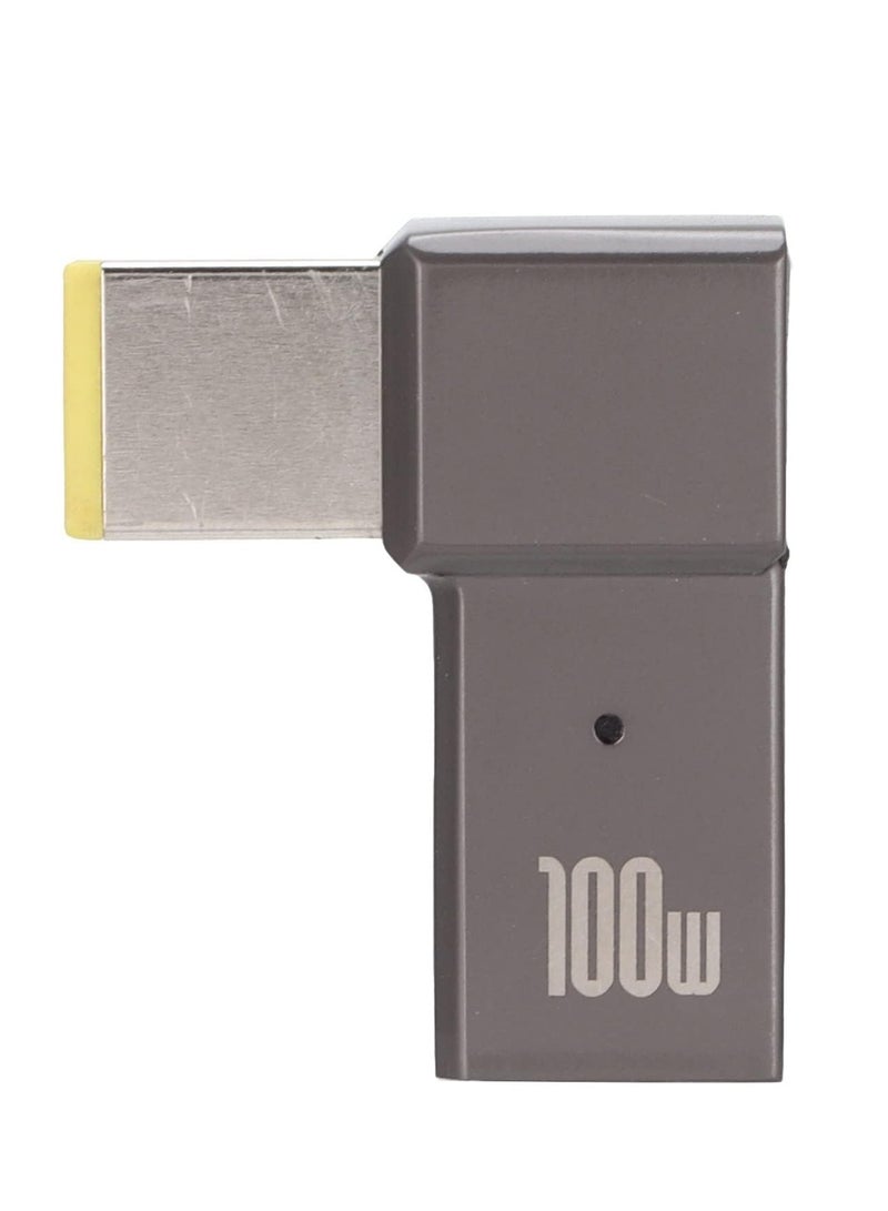 USB C to Slim Tip Adapter Portable 100W 5A PD Fast Charging Converter Adapter Trigger Converter Zinc Alloy Right Angle L Shape USB Type C PD Adapter Compatible with Lenovo Yoga ThinkPad Series - Image 2
