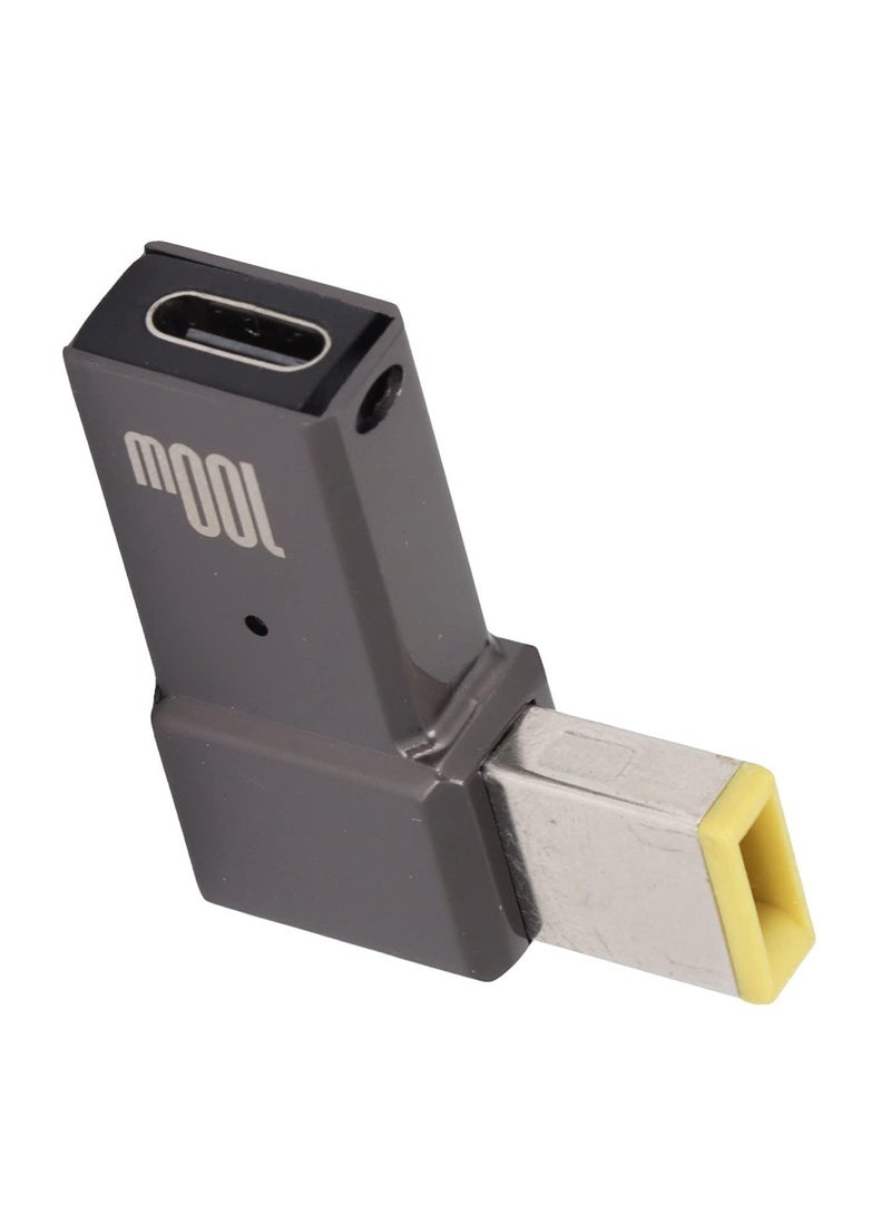 USB C to Slim Tip Adapter Portable 100W 5A PD Fast Charging Converter Adapter Trigger Converter Zinc Alloy Right Angle L Shape USB Type C PD Adapter Compatible with Lenovo Yoga ThinkPad Series - Image 3