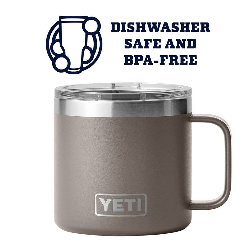 YETI Rambler 14 oz Mug, Vacuum Insulated, Stainless Steel with MagSlider Lid, Sharptail Taupe - Image 3