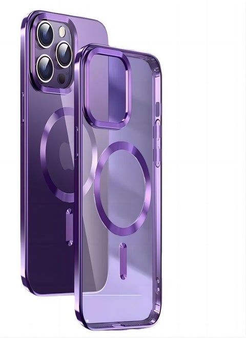 MagSafe Case Magnetic Clear Soft TPU Plating Case Wireless Charging Compatible Shockproof Protection For Apple iPhone 12 Pro Max Purple
