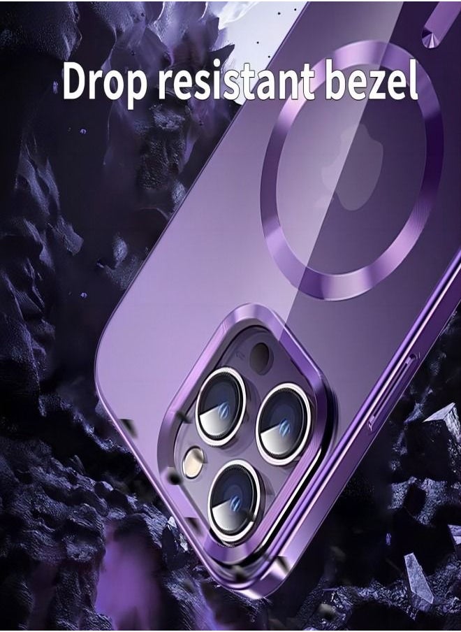MagSafe Case Magnetic Clear Soft TPU Plating Case Wireless Charging Compatible Shockproof Protection For Apple iPhone 12 Pro Max Purple
