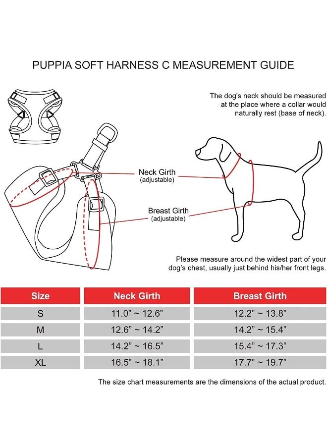 Puppia PARA-HC1533-SB-XL Sky Blue Soft Harness C Pet-Vest-Harnesses, X-Large - Image 3