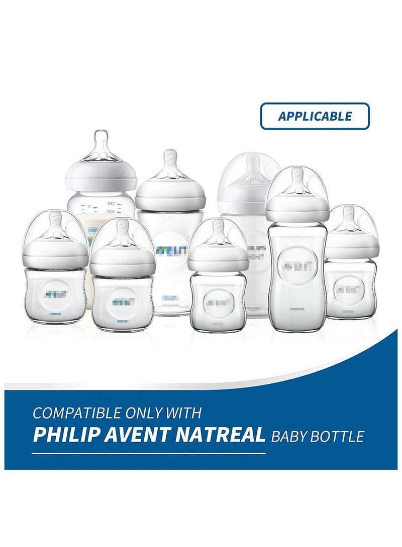 4 Pack Compatible with Baby Bottle Handles for Philips Avent Natural Baby Bottles,Baby Bottle Holder, Baby Feeding Bottles Handles（White） - Image 2