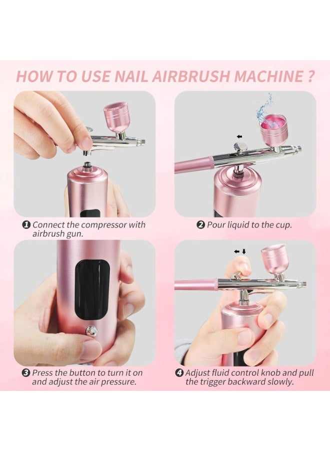 Bukela Airbrush Kit with Compressor - Nail Styler, 48PSI Screen Display Airbrush, Rechargeable Cordless Airbrush Machine for Manicure, Make-up, Painting, Cake Decoration - Image 3