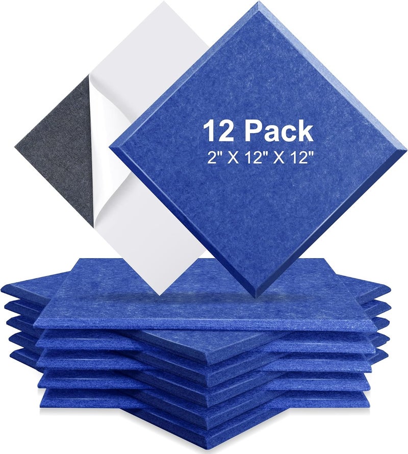 Fstop Labs 0.4" X 12" X 12" Acoustic Foam Panels, Sound Absorbing Panel, Beveled Edge Tiles Soundproof Foam Insulation, Soundproof Wall Panels - Image 1