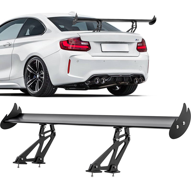 Upgrades Wing Spoiler 433 Aluminum Wing Adjustable Universal Lightweight Car Rear Wing GT Spoiler Black Hatch Aluminum Single Deck fit Racing Spoiler BGWJDM Drift