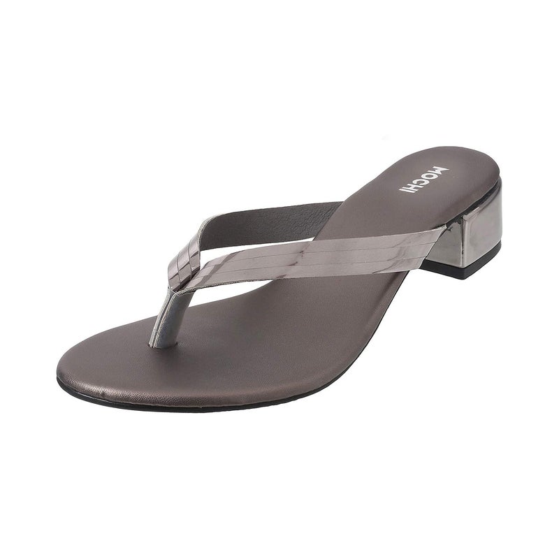 Mochi Women's Grey Fashion Flip Flop-6 UK (39 EU) (32-1043) - Image 5
