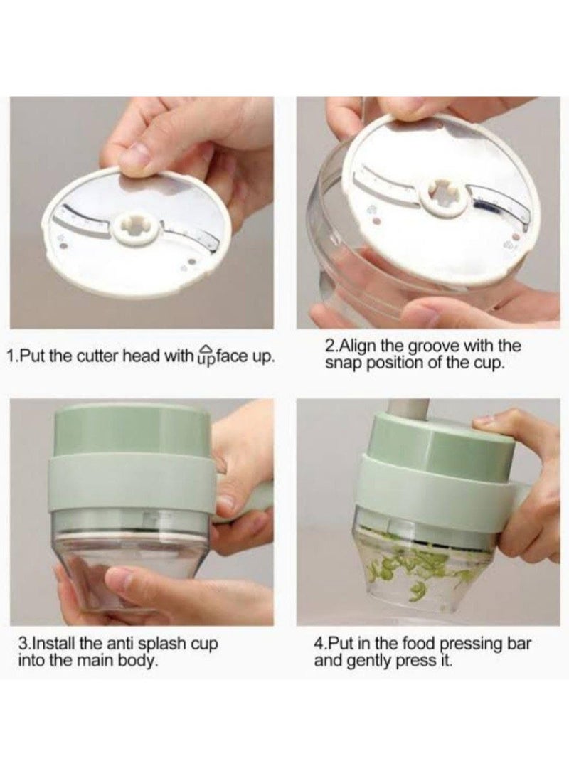 AROAQ Practical Electric Vegetable and Meat Slicer with Pusher Handle - Image 2