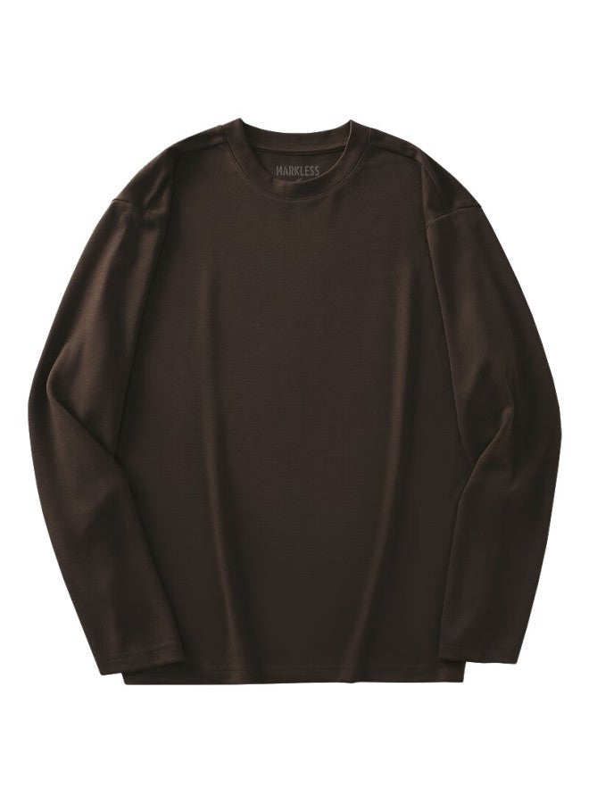 Markless Far Infrared Heating Long Sleeve T-shirt Men Autumn Winter Soft Warm Base Layer Crew Neck Top 4605 Sand Brown M - Image 4