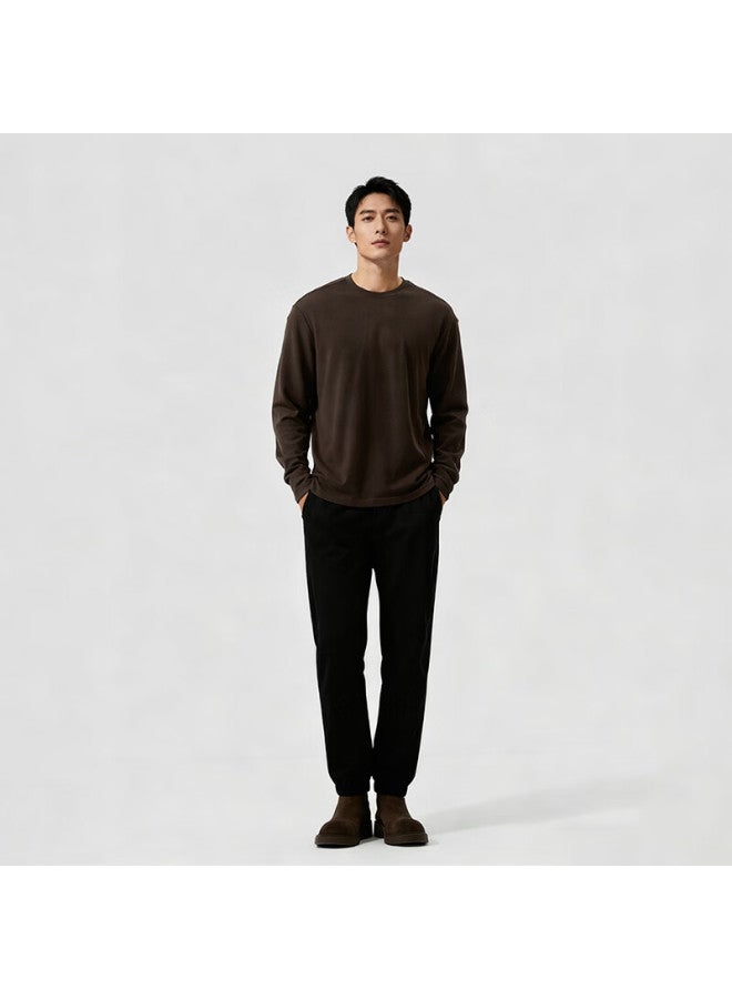 Markless Far Infrared Heating Long Sleeve T-shirt Men Autumn Winter Soft Warm Base Layer Crew Neck Top 4605 Sand Brown M - Image 2