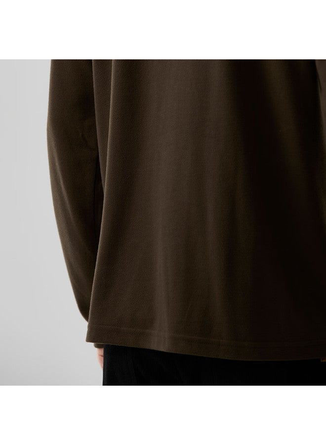 Markless Far Infrared Heating Long Sleeve T-shirt Men Autumn Winter Soft Warm Base Layer Crew Neck Top 4605 Sand Brown M - Image 3