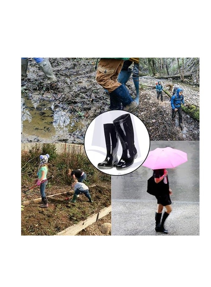 HASANAT ESSENTIALS Safety Waterproof Gum Boots – Protective Anti-Skid Wear Resistant Industrial Shoes for Construction Site, Gardening etc  - Image 2