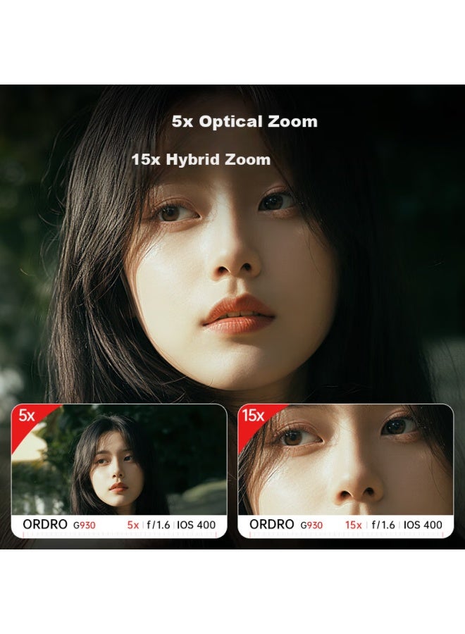 Ordro 5k Optical Zoom Digital Camera, Smart Beauty Ccd Mirrorless Camera Vlog Entry-level, Precise Focus, Student Video Dslr Camera, Compact And Portable - Image 3