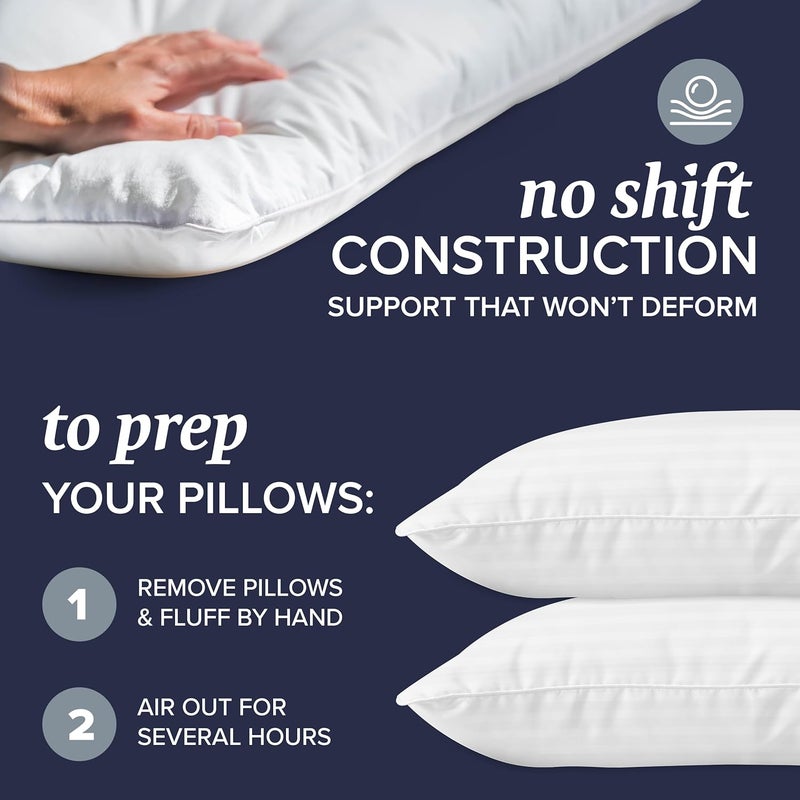 Beckham Hotel Collection Bed Pillows StandardQueen Size Set of 2 Down Alternative Bedding Gel Cooling Pillow for Back Stomach or Side Sleepers - Image 3